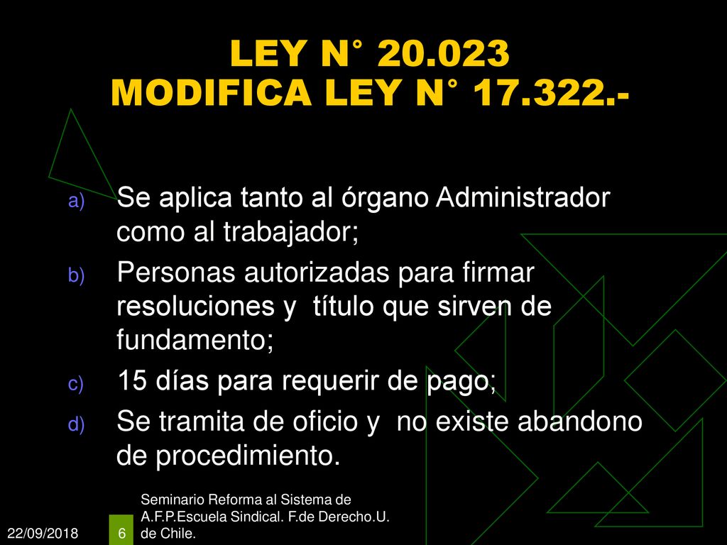 LEY N° MODIFICA LEY N° Se aplica tanto al órgano Administrador como al trabajador;