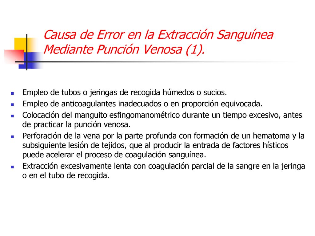 Causa de Error en la Extracción Sanguínea Mediante Punción Venosa (1).
