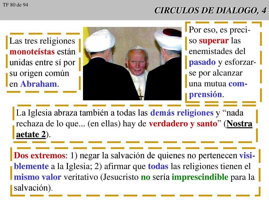 La Iglesia abraza también a todas las demás religiones y nada