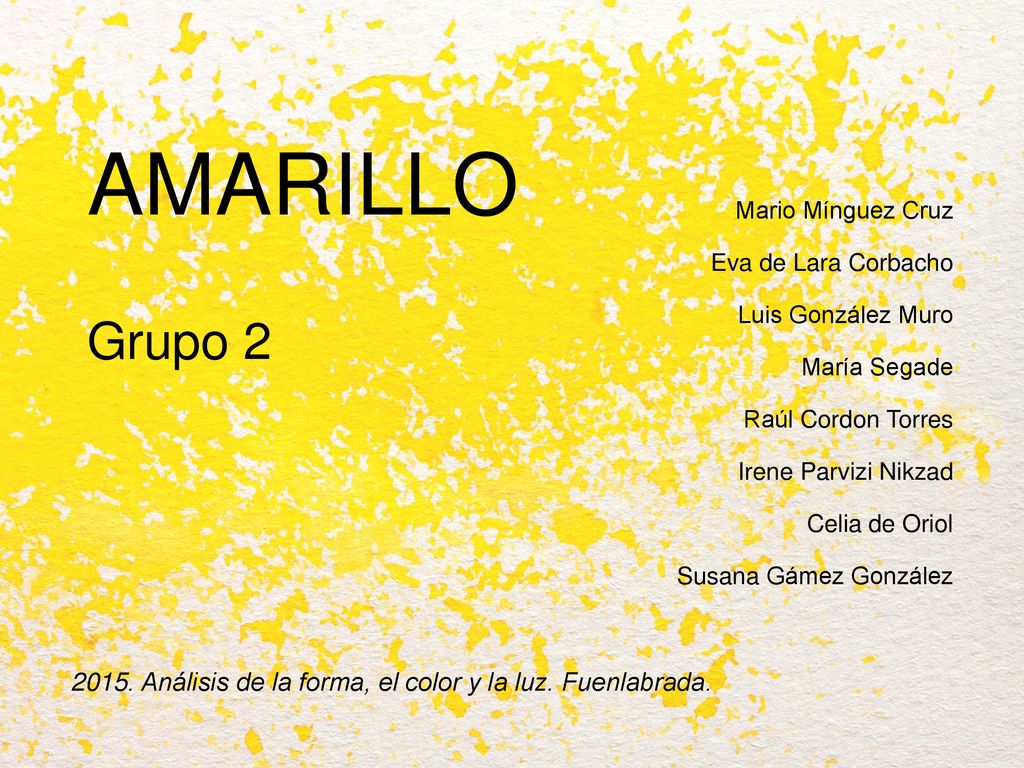 2015. Análisis de la forma, el color y la luz. Fuenlabrada.