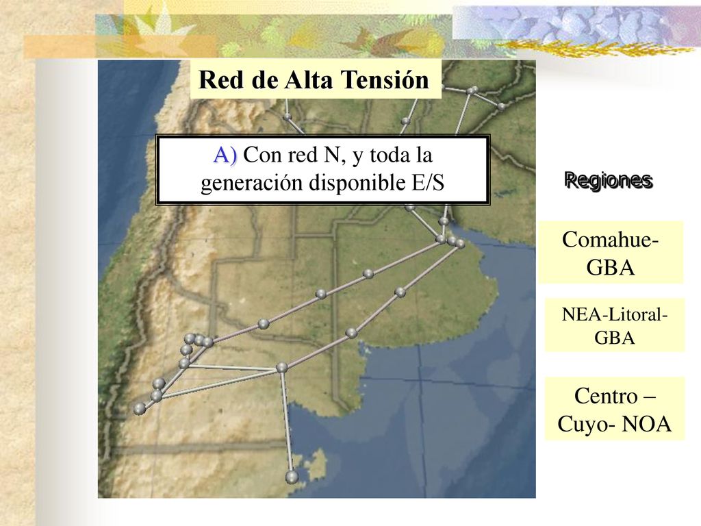 A) Con red N, y toda la generación disponible E/S
