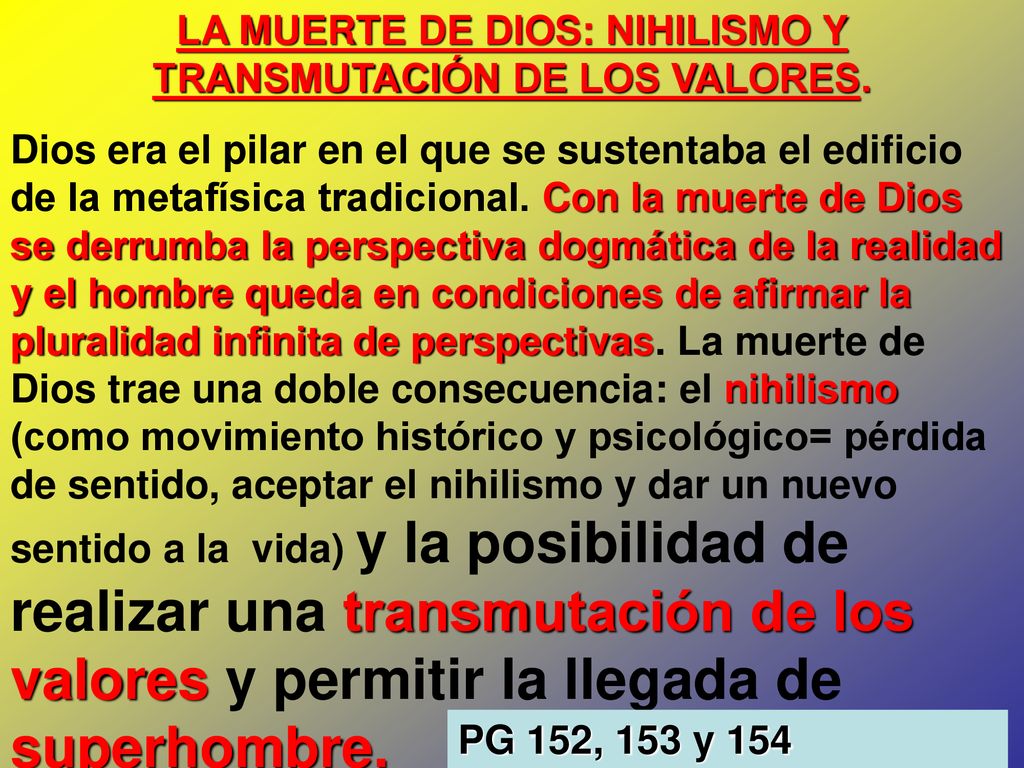 LA MUERTE DE DIOS: NIHILISMO Y TRANSMUTACIÓN DE LOS VALORES.