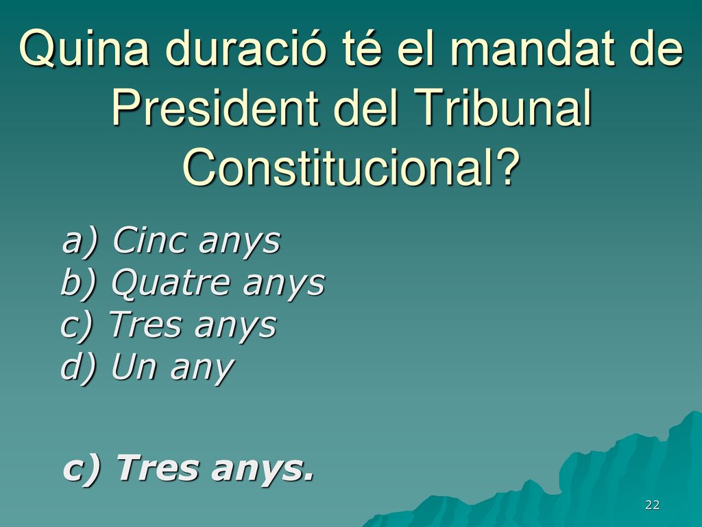 Quina duració té el mandat de President del Tribunal Constitucional