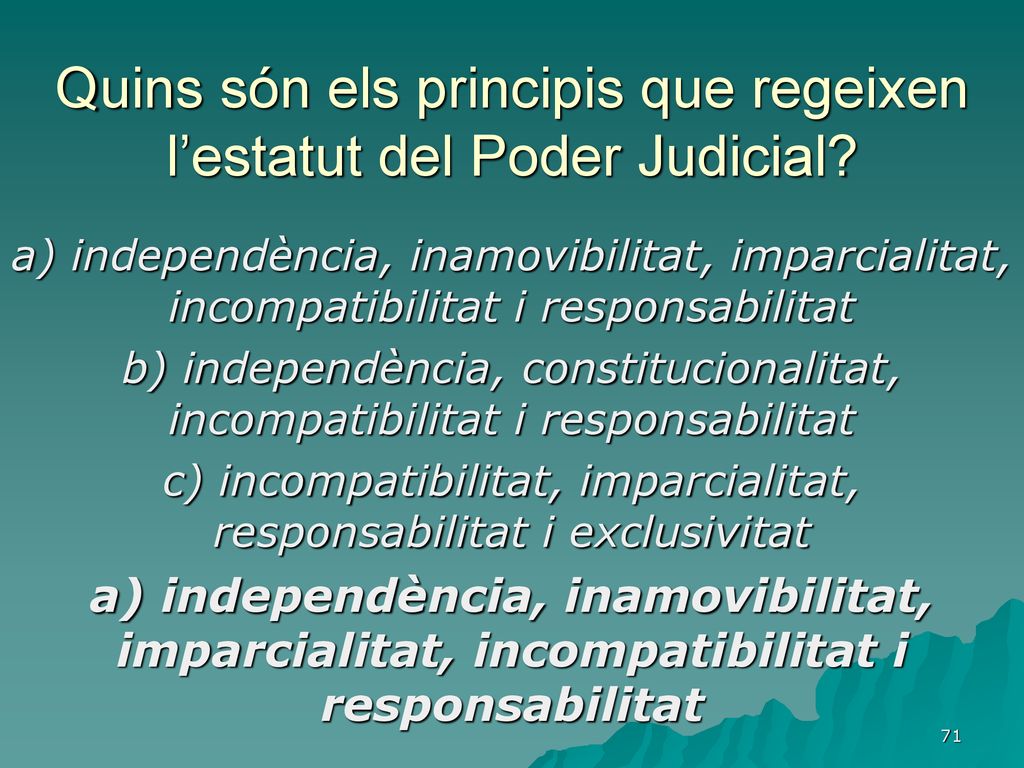 Quins són els principis que regeixen l’estatut del Poder Judicial