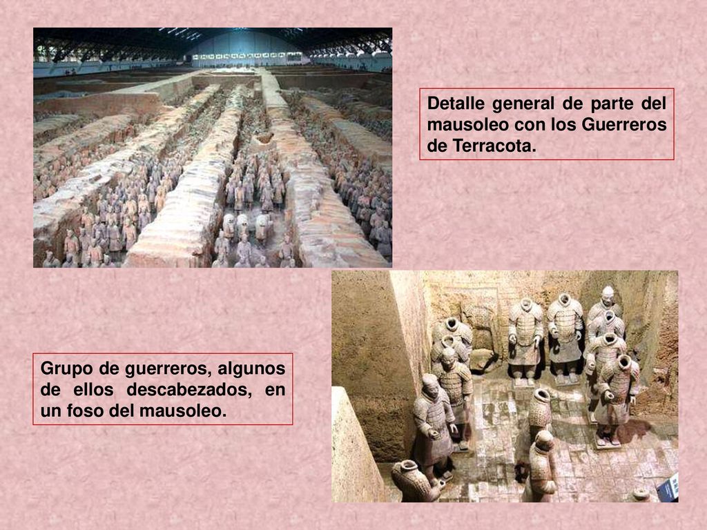 Detalle general de parte del mausoleo con los Guerreros de Terracota.