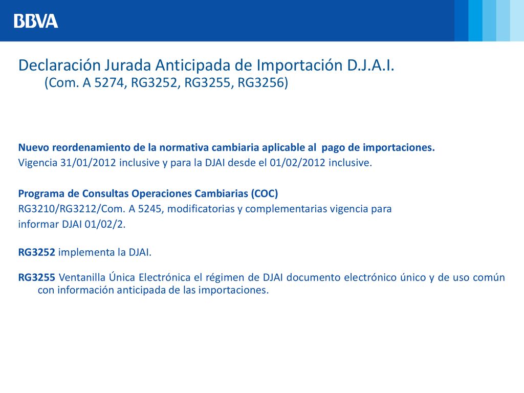 Declaración Jurada Anticipada de Importación D. J. A. I. (Com