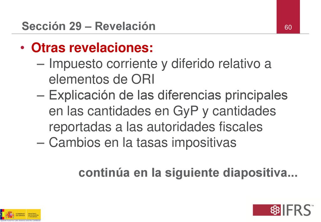Impuesto corriente y diferido relativo a elementos de ORI