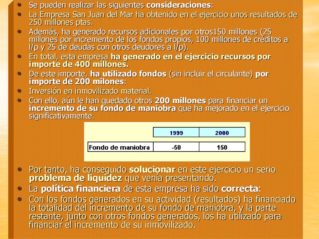 La política financiera de esta empresa ha sido correcta: