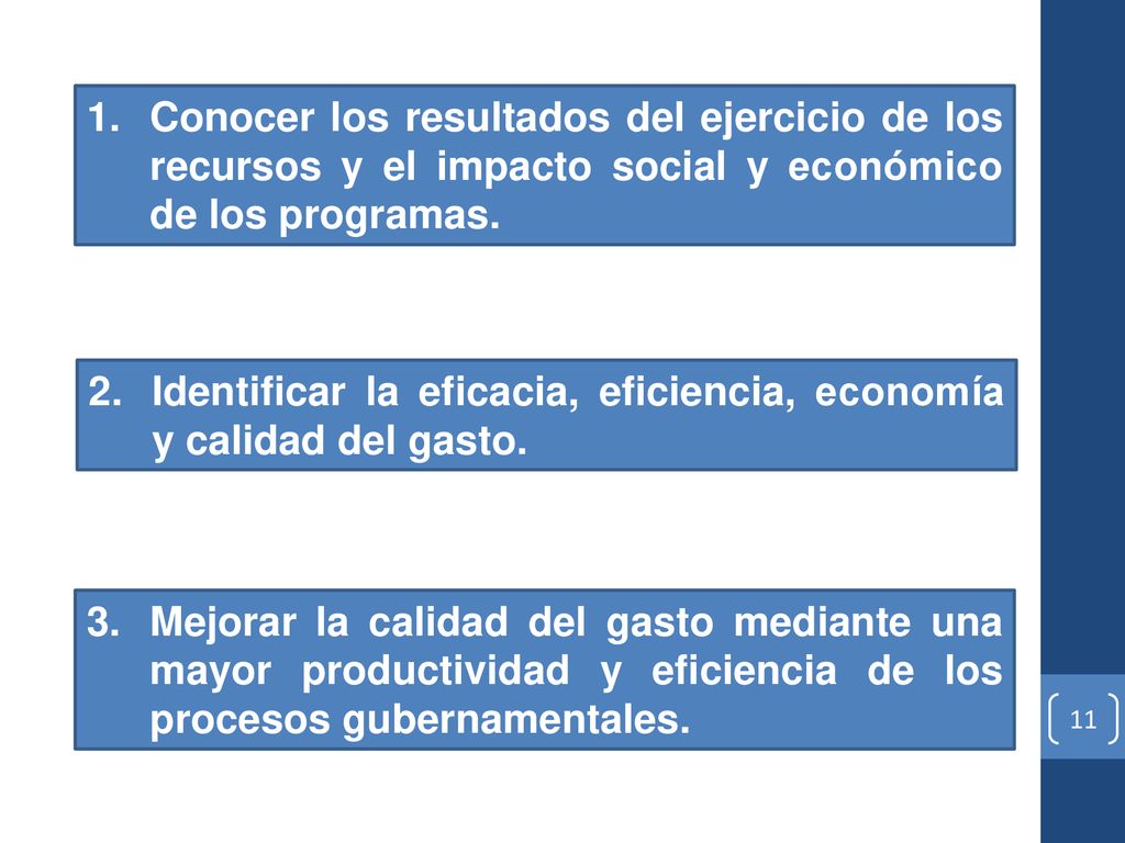 Conocer los resultados del ejercicio de los recursos y el impacto social y económico de los programas.