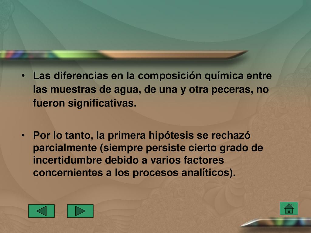 Las diferencias en la composición química entre las muestras de agua, de una y otra peceras, no fueron significativas.
