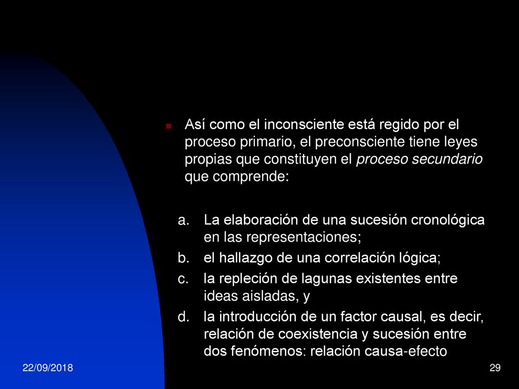 La elaboración de una sucesión cronológica en las representaciones;