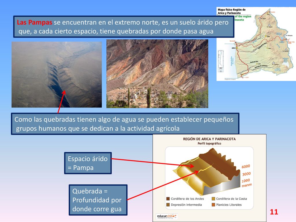 Las Pampas se encuentran en el extremo norte, es un suelo árido pero