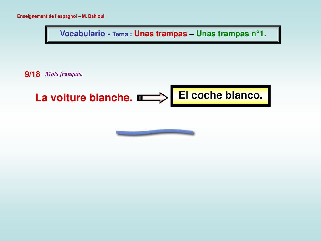Vocabulario - Tema : Unas trampas – Unas trampas n°1.