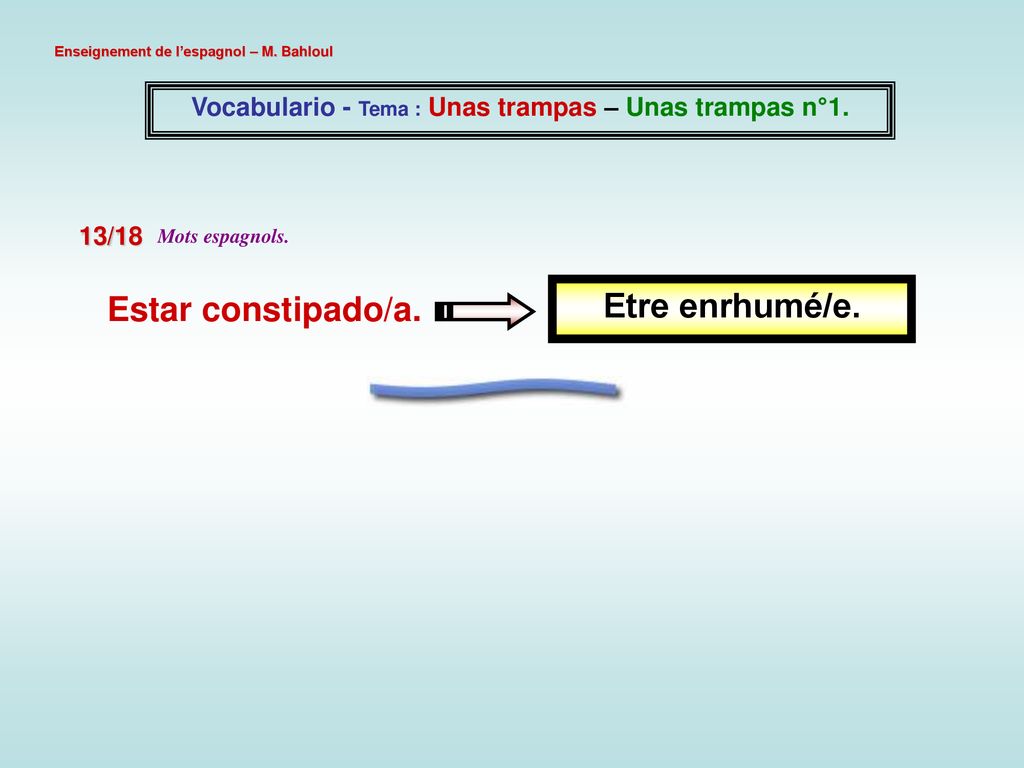 Vocabulario - Tema : Unas trampas – Unas trampas n°1.