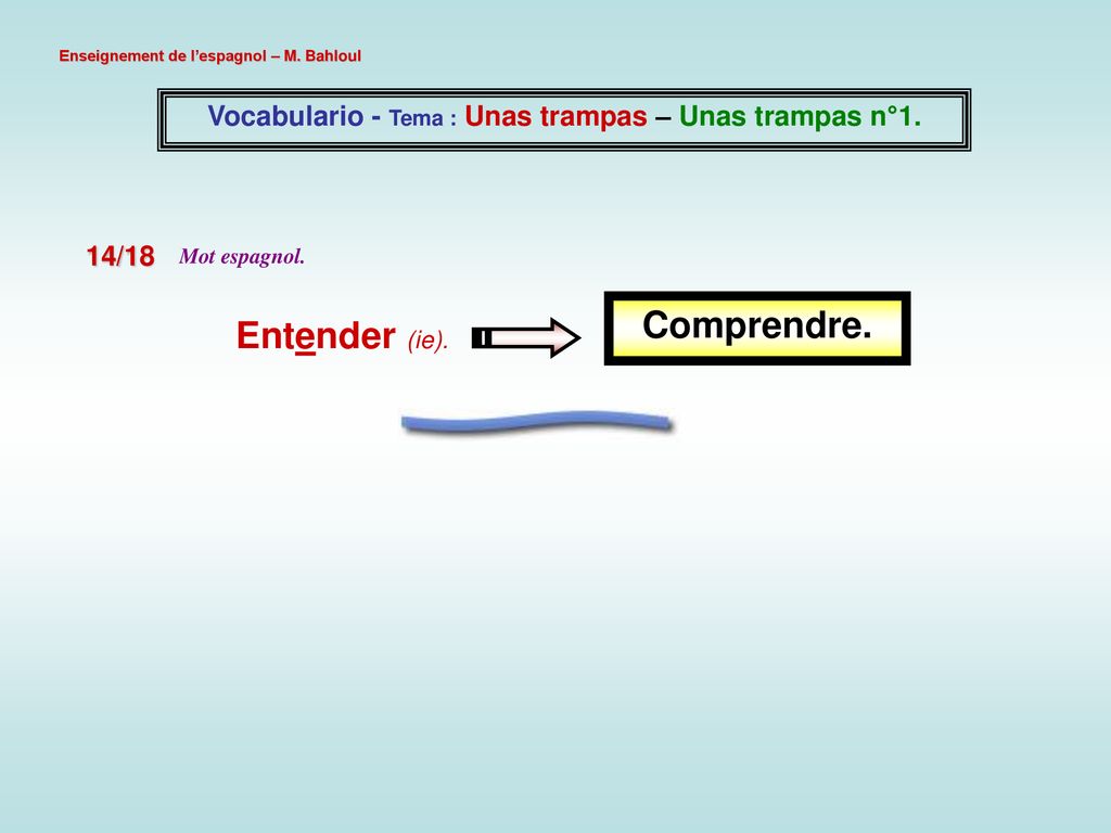 Vocabulario - Tema : Unas trampas – Unas trampas n°1.