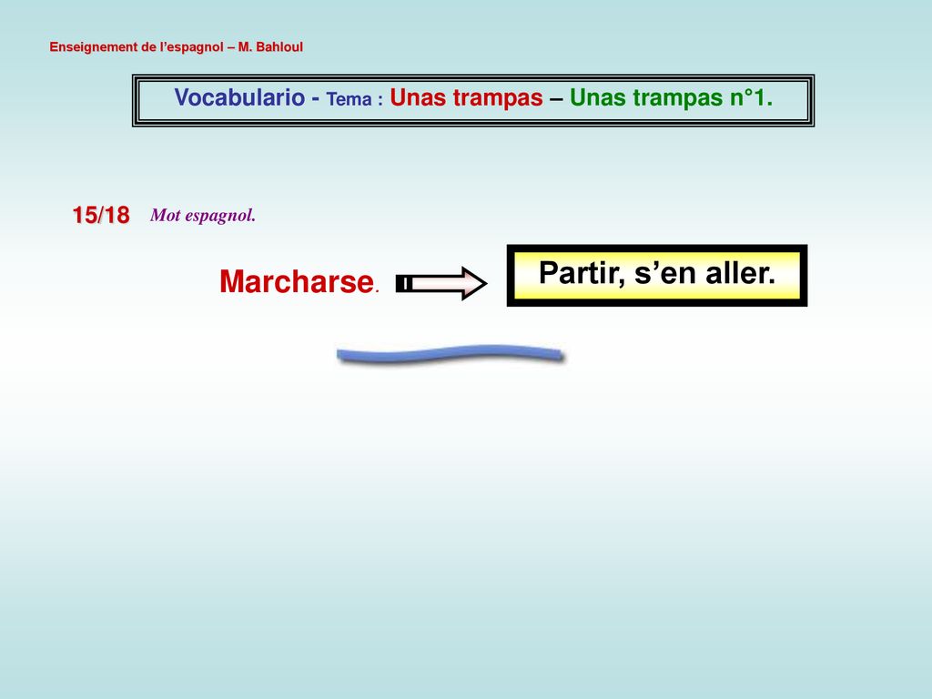 Vocabulario - Tema : Unas trampas – Unas trampas n°1.