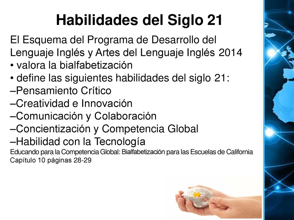Habilidades del Siglo 21 El Esquema del Programa de Desarrollo del Lenguaje Inglés y Artes del Lenguaje Inglés