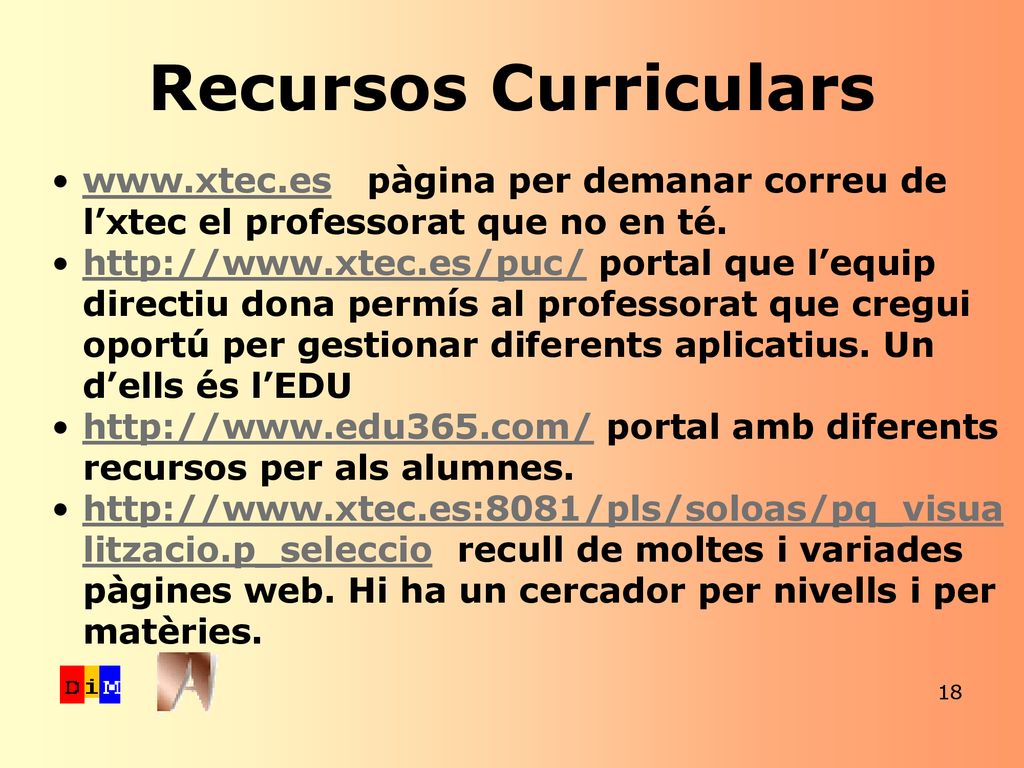 Recursos Curriculars   pàgina per demanar correu de l’xtec el professorat que no en té.