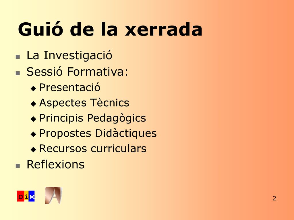 Guió de la xerrada La Investigació Sessió Formativa: Reflexions