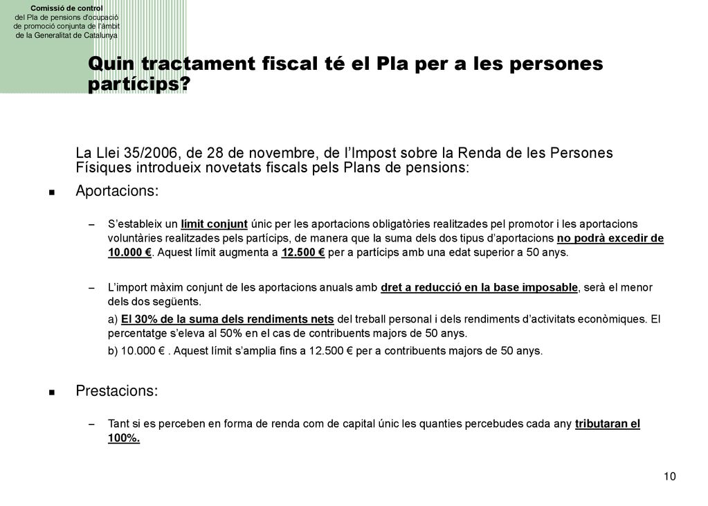 Quin tractament fiscal té el Pla per a les persones partícips