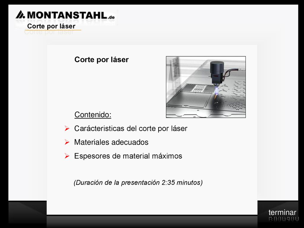 Carácteristicas del corte por láser Materiales adecuados