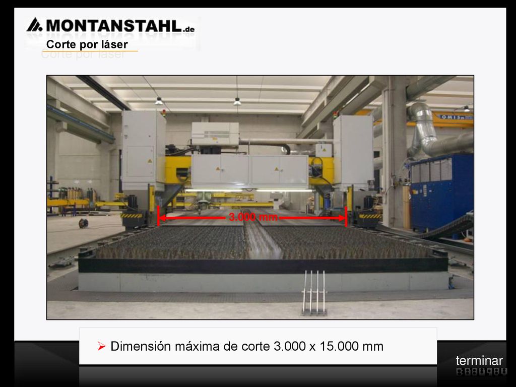 Dimensión máxima de corte x mm terminar