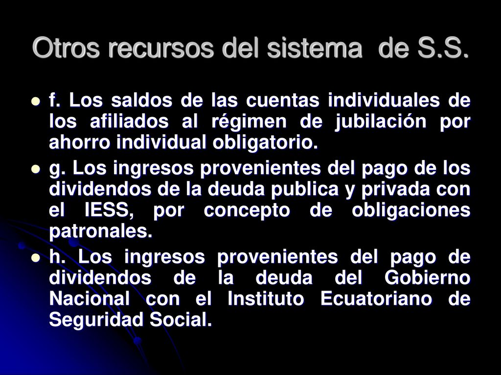 Otros recursos del sistema de S.S.