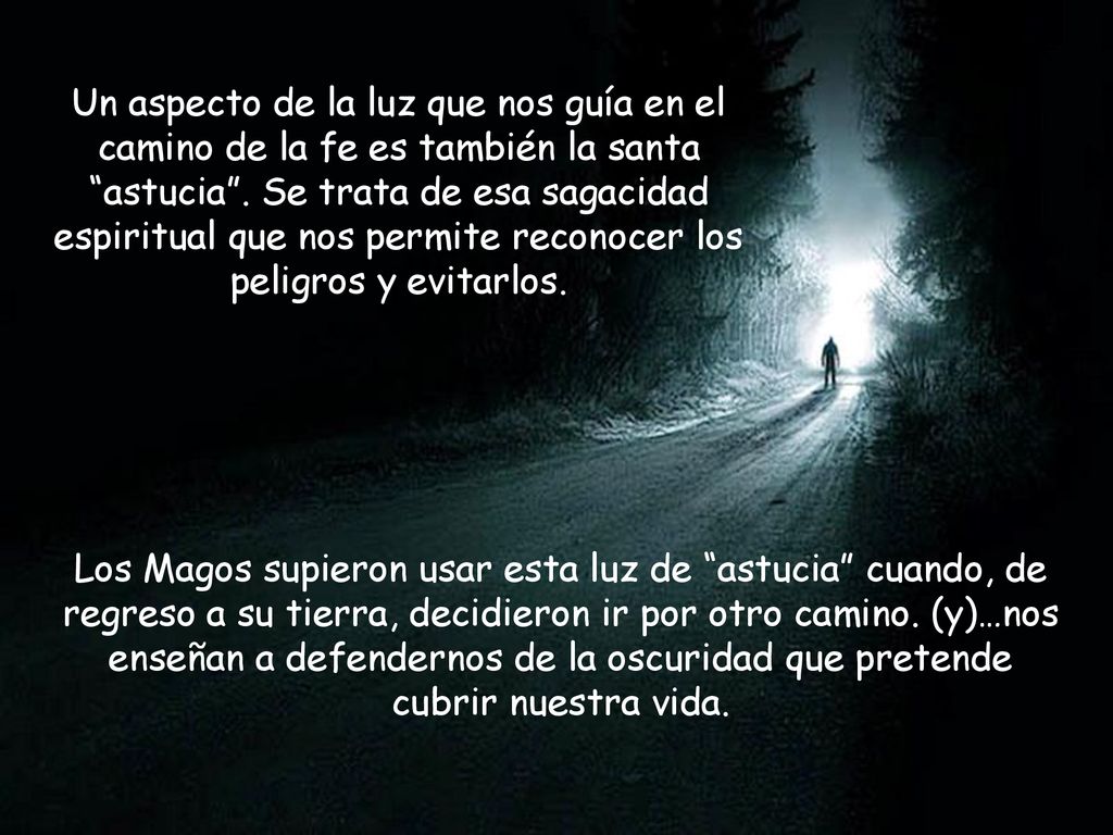 Un aspecto de la luz que nos guía en el camino de la fe es también la santa astucia . Se trata de esa sagacidad espiritual que nos permite reconocer los peligros y evitarlos.