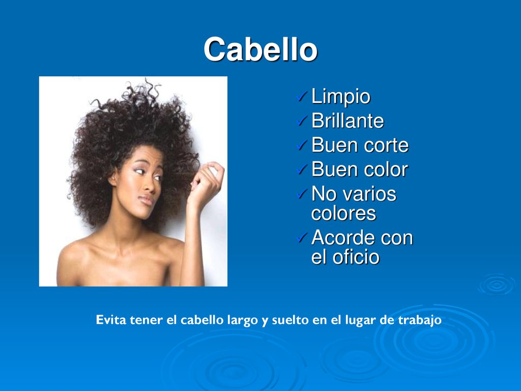 Evita tener el cabello largo y suelto en el lugar de trabajo