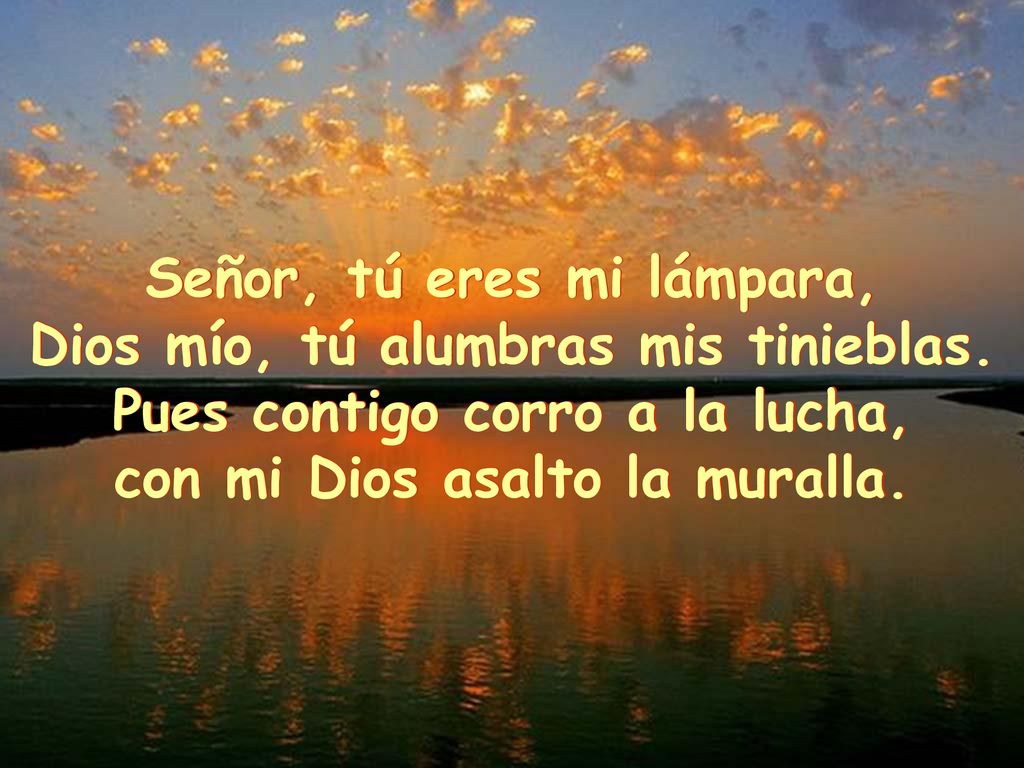 Señor, tú eres mi lámpara, Dios mío, tú alumbras mis tinieblas.