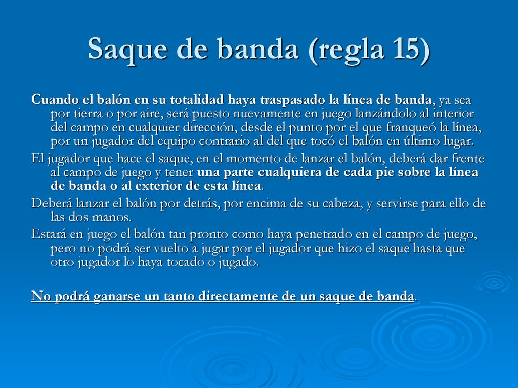 Saque de banda (regla 15)