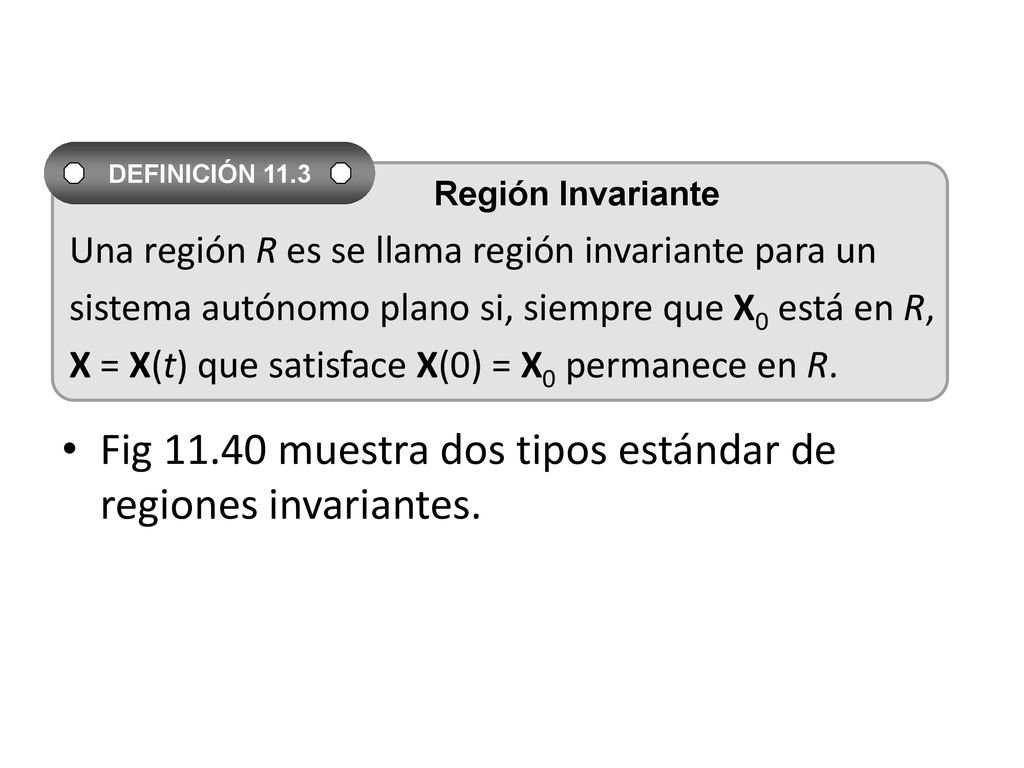 Fig muestra dos tipos estándar de regiones invariantes.