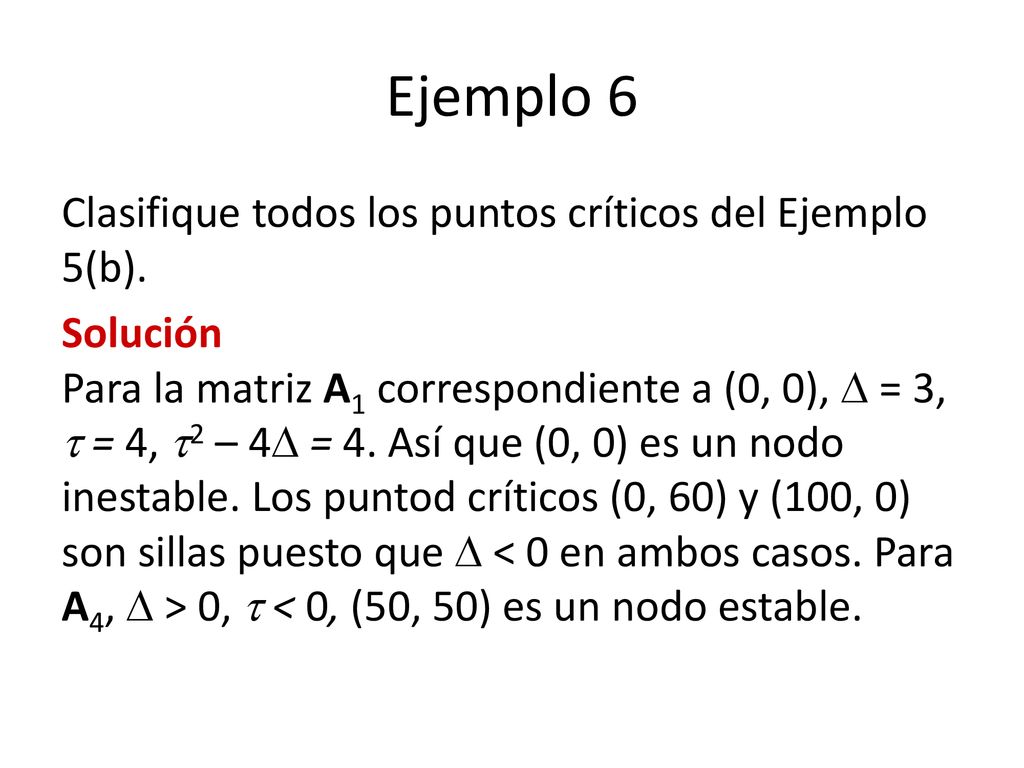 Ejemplo 6 Clasifique todos los puntos críticos del Ejemplo 5(b).