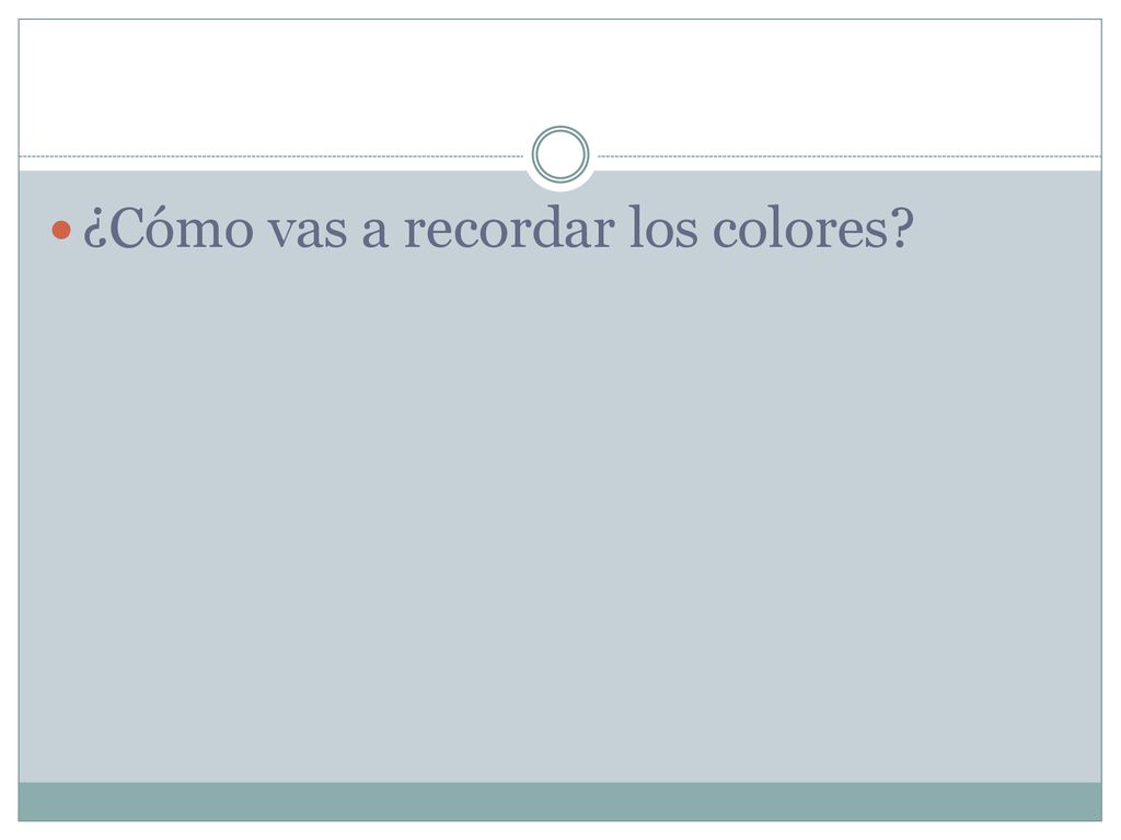 ¿Cómo vas a recordar los colores