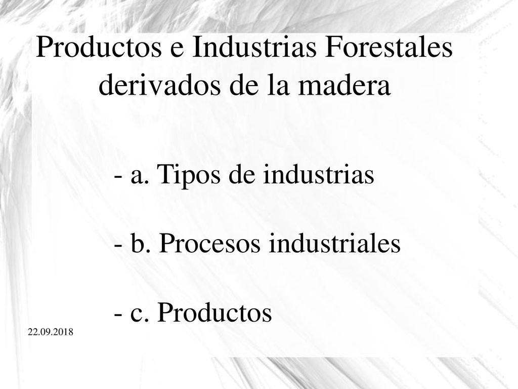 Productos e Industrias Forestales derivados de la madera