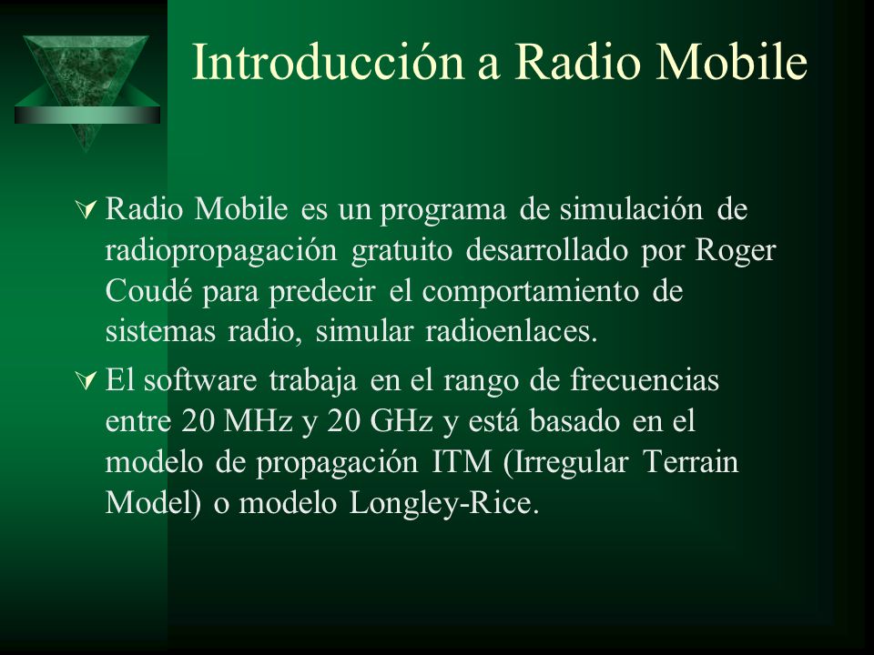 Introducción a Radio Mobile