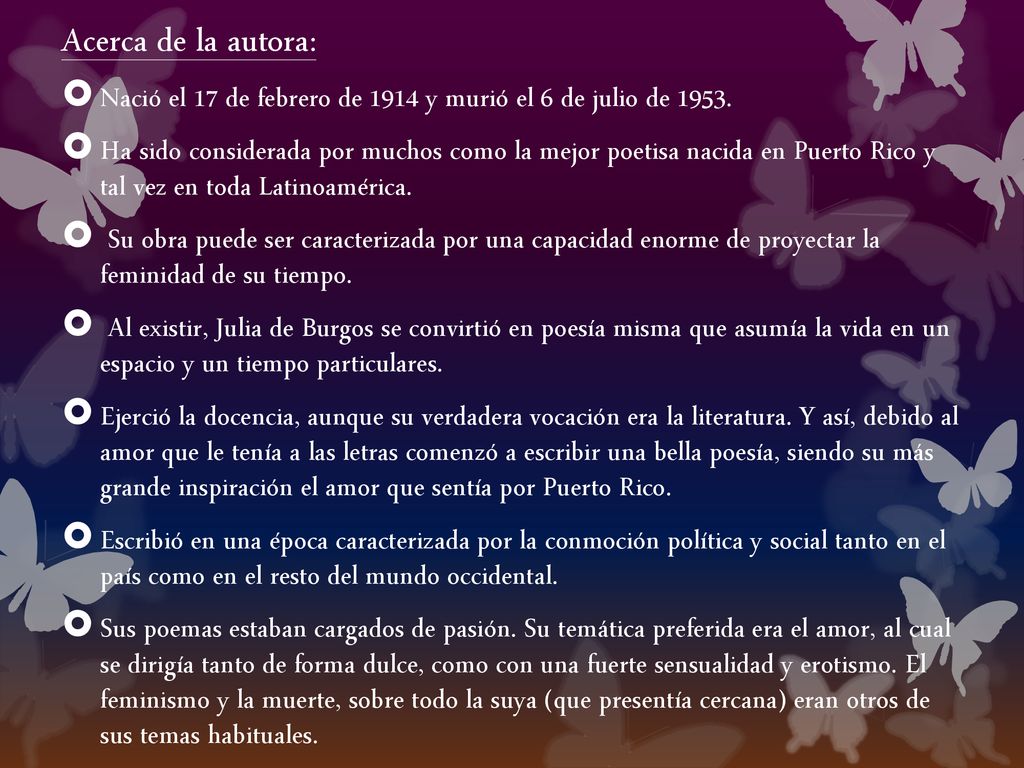 Acerca de la autora: Nació el 17 de febrero de 1914 y murió el 6 de julio de