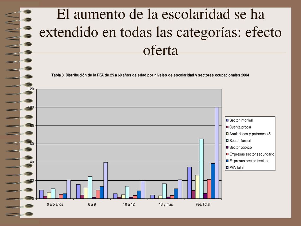 El aumento de la escolaridad se ha extendido en todas las categorías: efecto oferta
