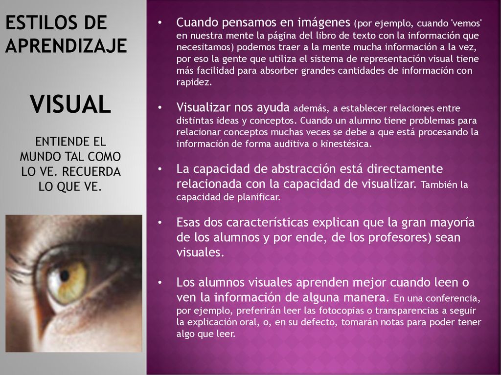 ENTIENDE EL MUNDO TAL COMO LO VE. RECUERDA LO QUE VE.