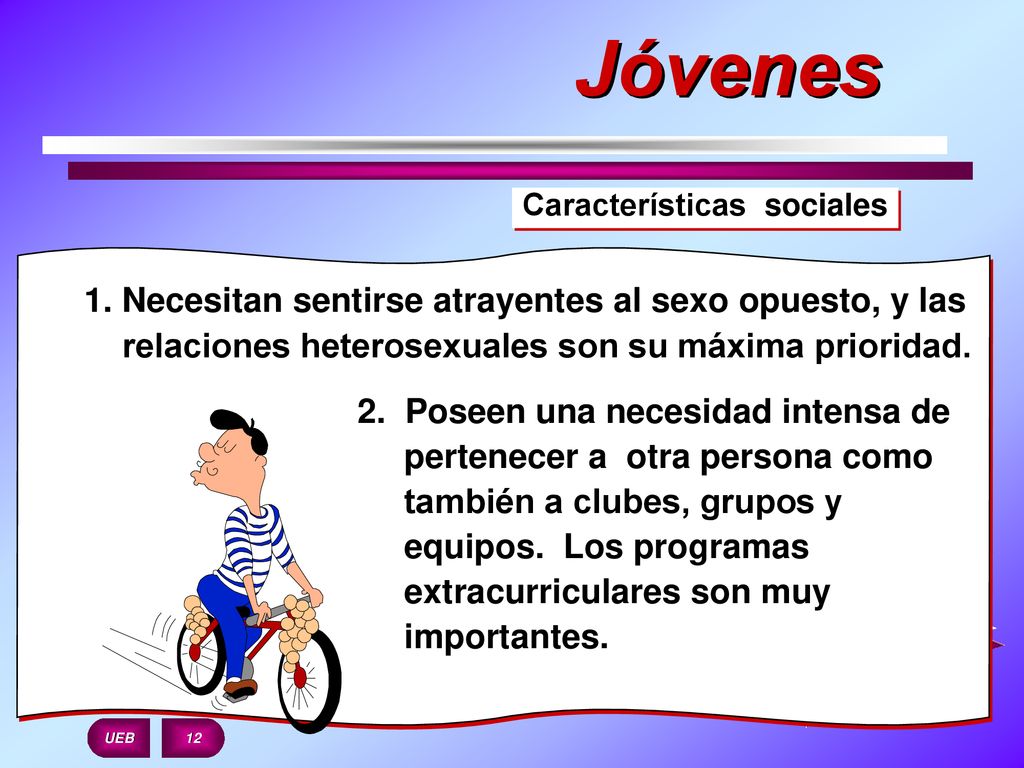 Jóvenes 1. Necesitan sentirse atrayentes al sexo opuesto, y las