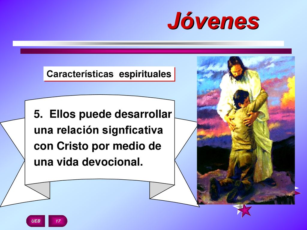 Jóvenes Características espirituales. 5. Ellos puede desarrollar una relación signficativa con Cristo por medio de una vida devocional.