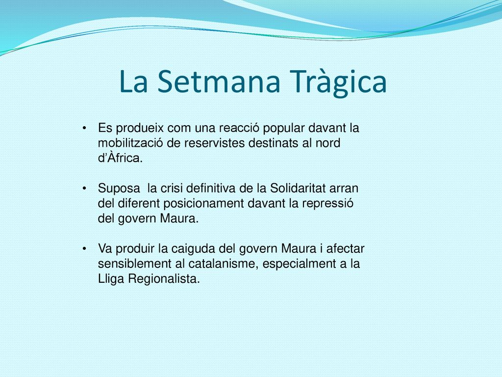 La Setmana Tràgica Es produeix com una reacció popular davant la mobilització de reservistes destinats al nord d’Àfrica.