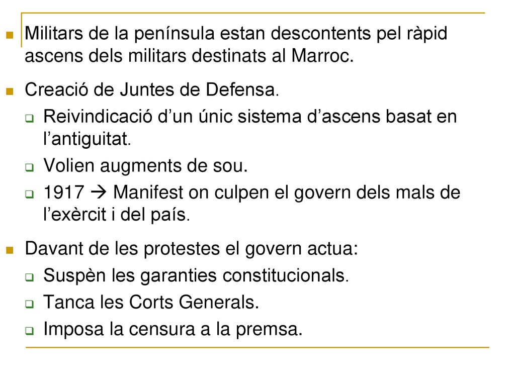 Militars de la península estan descontents pel ràpid ascens dels militars destinats al Marroc.