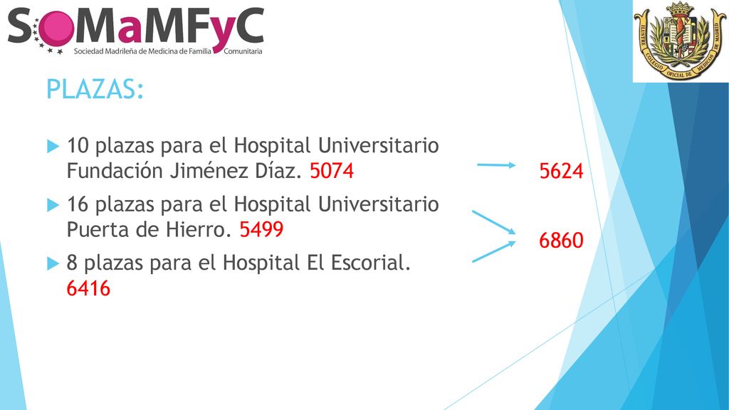 PLAZAS: 10 plazas para el Hospital Universitario Fundación Jiménez Díaz plazas para el Hospital Universitario Puerta de Hierro