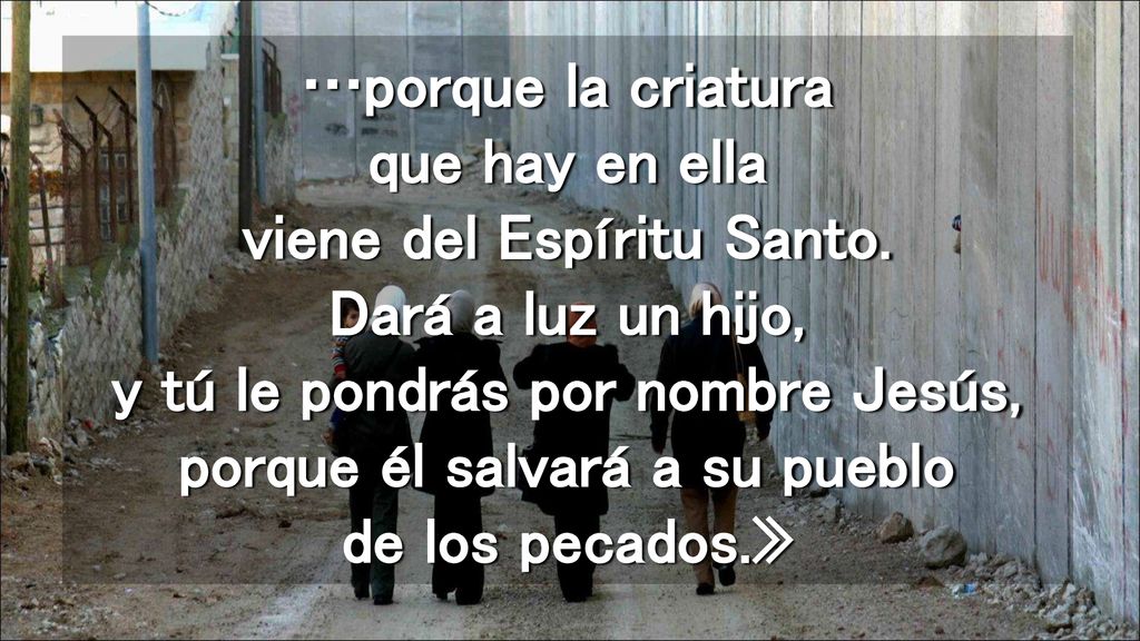 …porque la criatura que hay en ella viene del Espíritu Santo