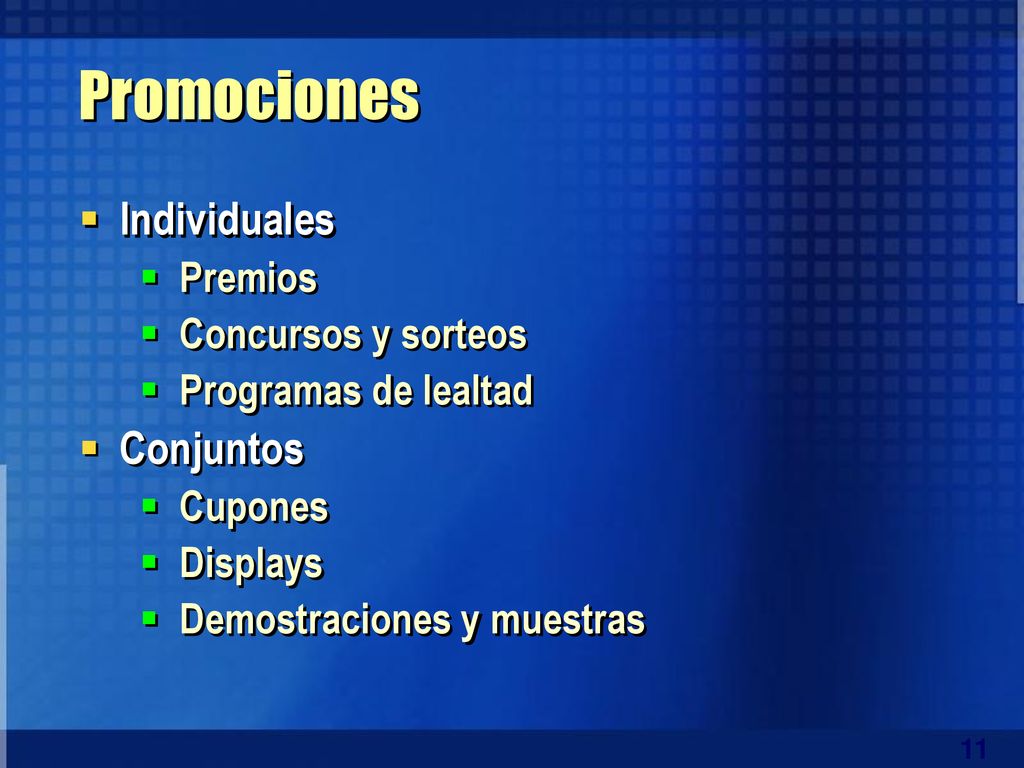 Promociones Individuales Conjuntos Premios Concursos y sorteos