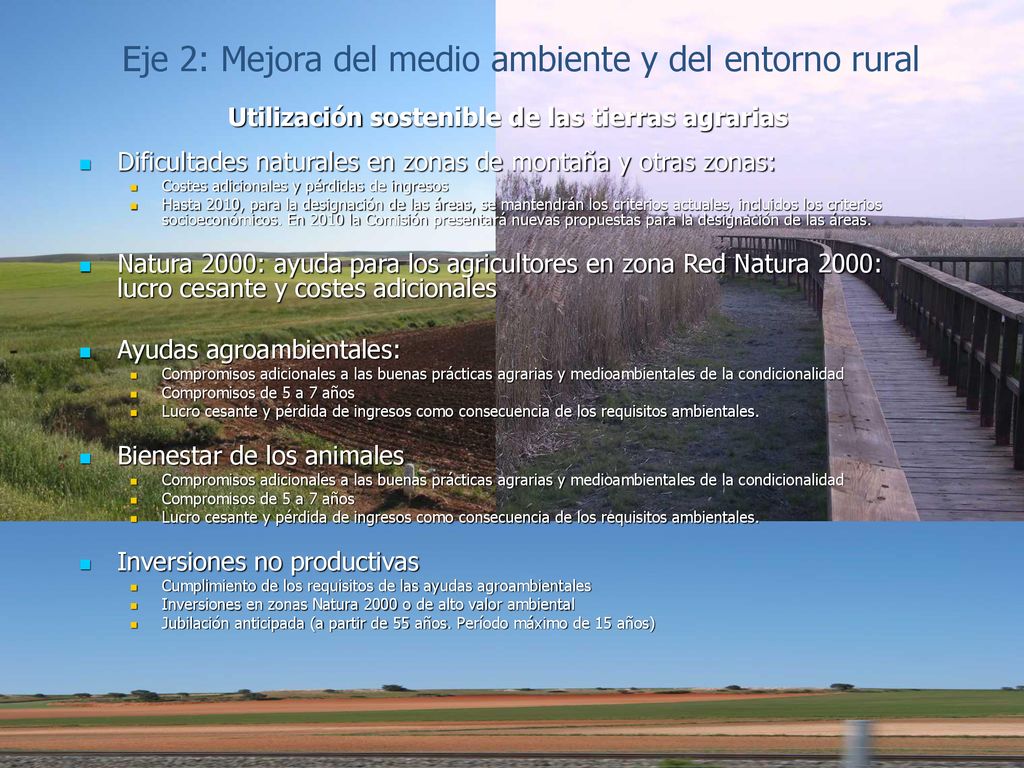 Eje 2: Mejora del medio ambiente y del entorno rural