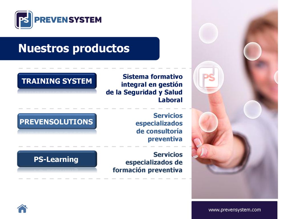 Nuestros productos TRAINING SYSTEM PREVENSOLUTIONS PS-Learning