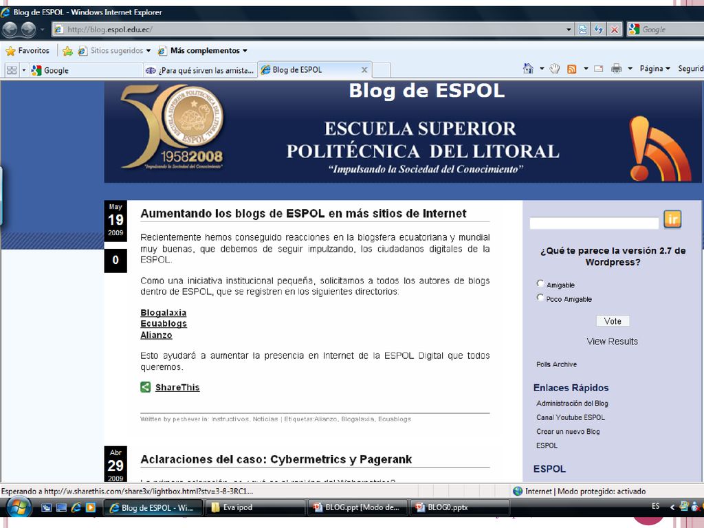 Creación y Gestión de Blogs en ESPOL