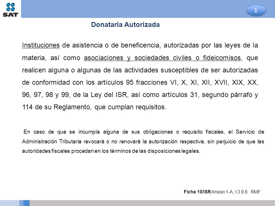 1 Donataria Autorizada.